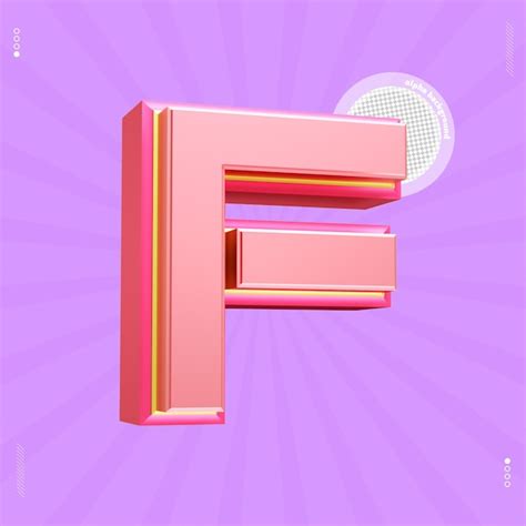 Premium PSD 3d Render Letter F Font Pink