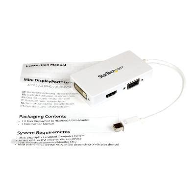 Startech Travel A V Adapter In Mini Displayport To Vga Dvi Or