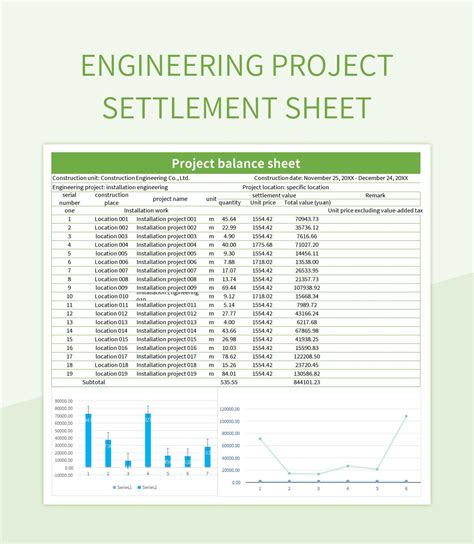 Engineering Project Settlement Sheet Excel Template And Google Sheets