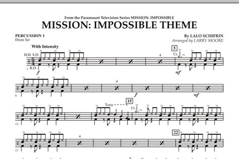 Larry Moore Mission Impossible Theme Percussion Sheet Music