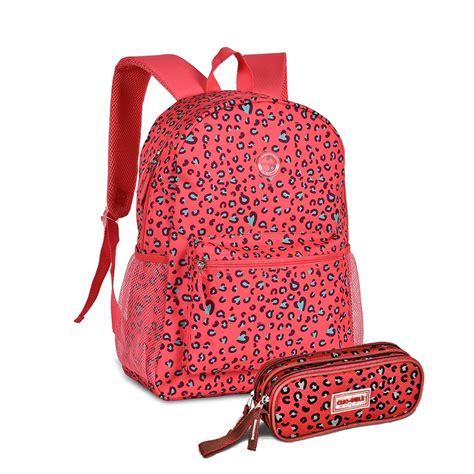 Mochila Bolsa Onca Oncinha Costas Escolar Estojo Clio Shopee Brasil