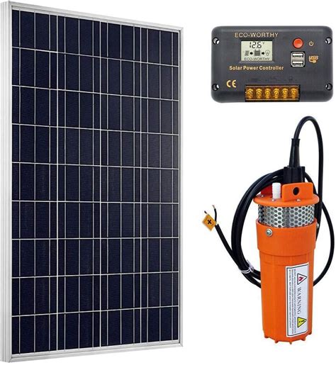 Eco Worthy Solar Well Pump Kit 100w Solar Panel With 12v Deep Well Water Pump For