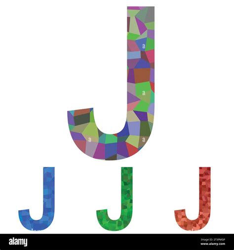 Mosaic Font Design Letter J Royalty Free Vector Image Stock Vector