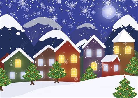 Christmas Winter Town Snow Snow Scene Background, Town, Winter, Snowing Background Image And ...