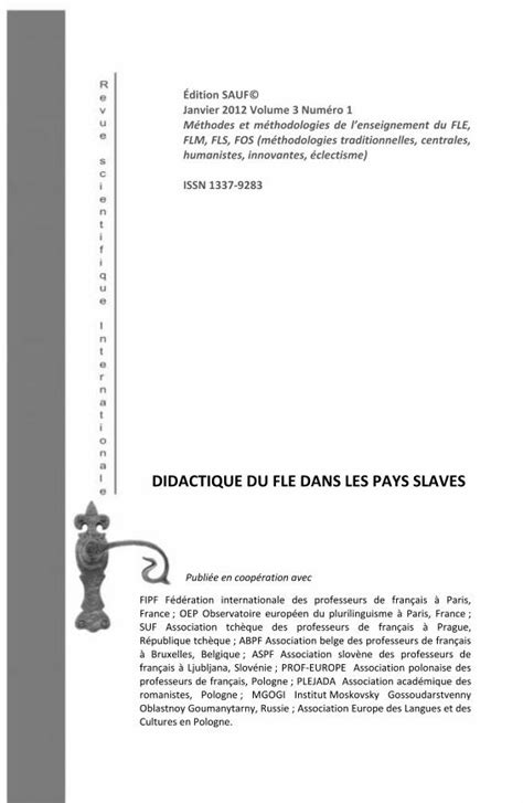 PDF DIDACTIQUE DU FLE DANS LES PAYS SLAVES Lapproche Communicative