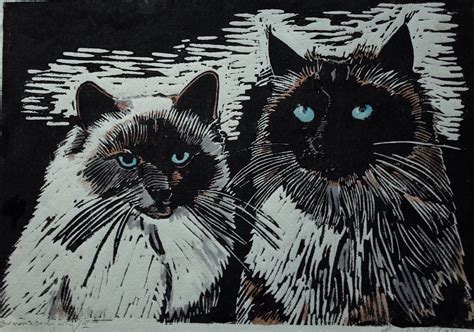 Pin By Lynn Town On Linocut And Printing Linocut Prints Woodcut Cat Art