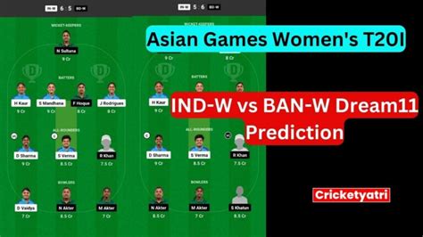 Ind W Vs Ban W Dream11 Prediction In Hindi Dream11 Team Fantasy Cricket Pitch Report Semi