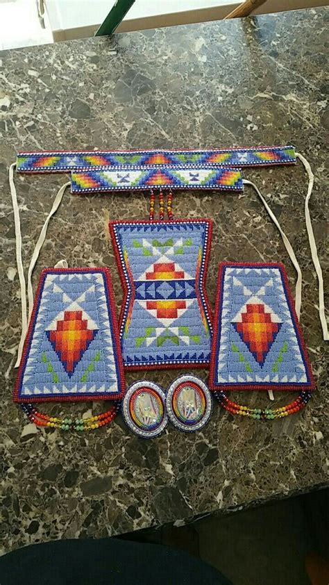 Ta Neeszahnii Designs Geometric Beadwork Pow Wow Regalia Seed Bead Jewelry Patterns Bead Work