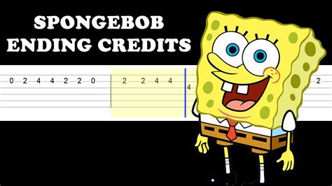 Spongebob Ending Credits Easy Guitar Tabs Tutorial Youtube