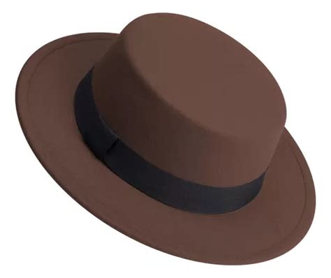 Sombrero Fedora De Fieltro Con Ala Ancha Estilo Clásico Meses sin interés