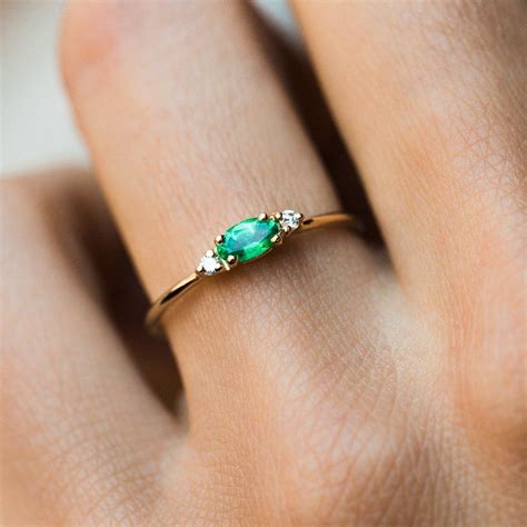 Augusta Emerald Ring In Yellow Gold In 2020 Emerald Ring Vintage