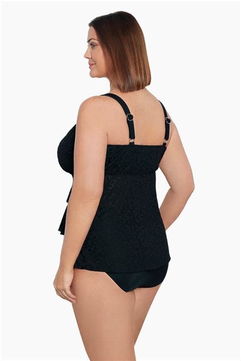 Shape Solver Plus Size Triple Tier Tankini Shadow Prowl Longitude Swim