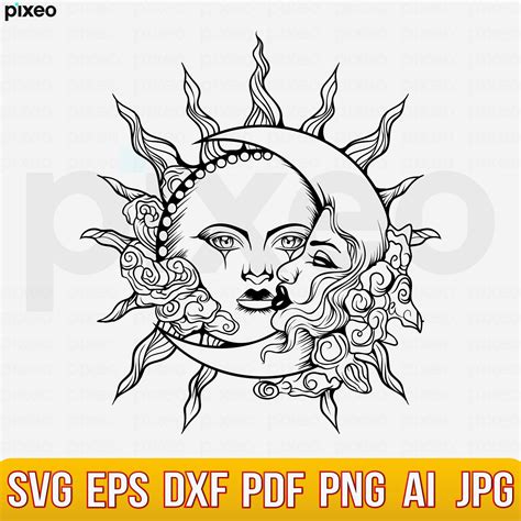 Mystical Sun Moon Svg Moon Svg Moon Clipart Sun Svg Etsy Porn Sex Picture