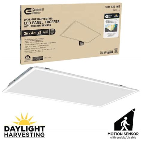 Commercial Electric 2 Ft X 4 Ft Daylight Harvesting LED Panel Light