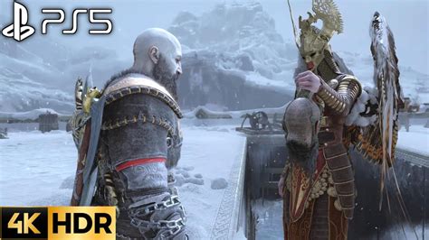 Kratos Gives Mimir S Head To Sigrun GOD OF WAR RAGNAROK Mimir Head