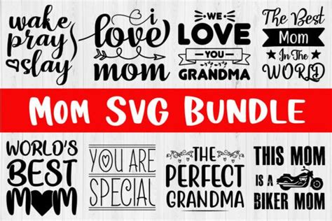 1 Mom Design Bundle Svg Vol 12 Designs Graphics