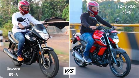 Honda Unicorn Bs V S Yamaha Fz S V Bs Detailed Comparison