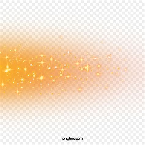 Glitter Sparkle Effect PNG Transparent Golden Stars Light Effect