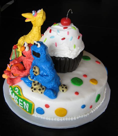 11 Sesame Street Fondant Cakes Photo Sesame Street Birthday Cake Toppers Sesame Street 1st