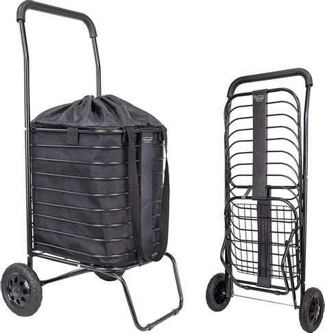 Dbest Products Cruiser Cart Flex Black Shopping Grocery Rolling