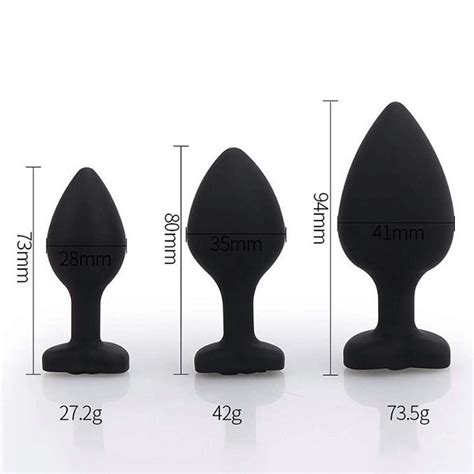 Ergonomics Anal Sex Trainer 3PCS Silicone Jeweled Butt Plugs Anal Sex