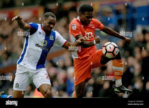 Blackburn Rovers Ryan Nyambe Left Tackles Blackpool S Bright Osayi