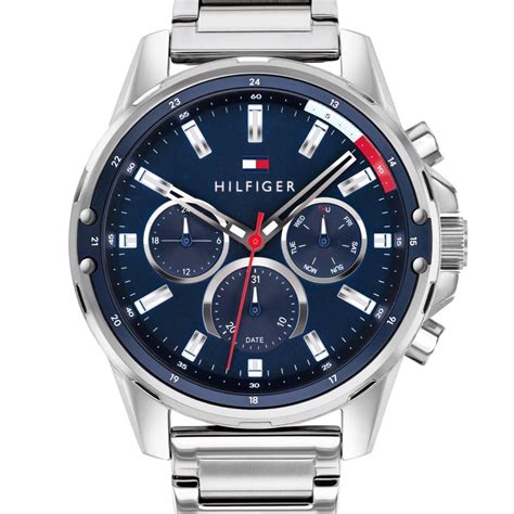 Tommy Hilfiger Mason Chronograph Watch Silver Mainline Menswear