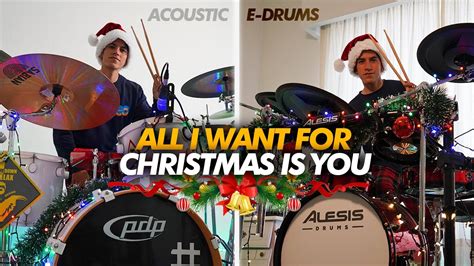 All I Want For Christmas Is You Double Drum Cover Youtube