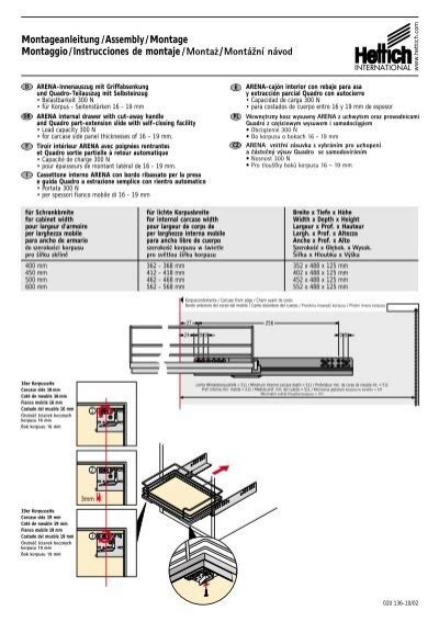 Montageanleitung Assembly Montage Montaggio Hettich