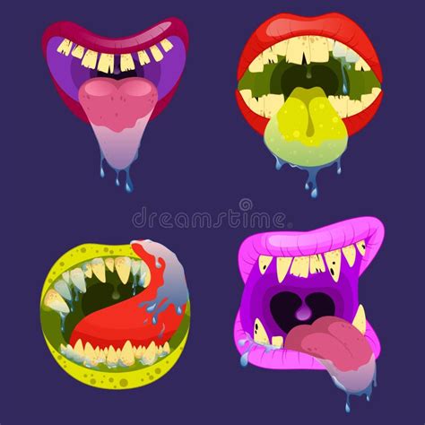 Monster Mouth Set Stock Vector Illustration Of Funny 186526860