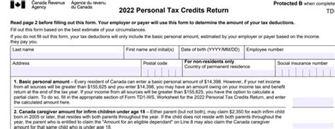 How To Fill Out Td1 Form Example Printable Forms Free Online