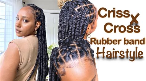 Criss Cross Rubber Band Knotless Passion Twist Samsbeauty Youtube