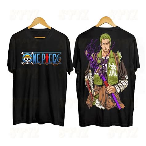 One Piece Anime Shirt Luffy Shirt Roronoa Zoro Design Oversized Sports Bootleg Shirt Cartoon