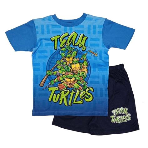 Pijama Tortugas Ninja Talla 4 Manga Corta Con Estampado Azul Walmart