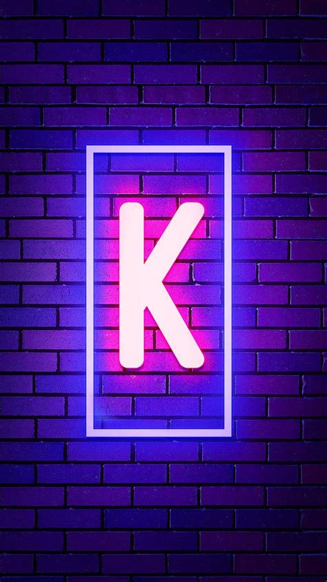 Download Glowing Neon Letter K Name Wallpaper