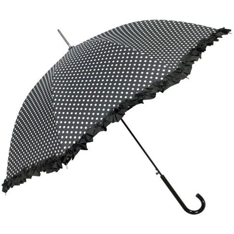 Leighton Black White Polka Dot Ruffled J Hook Umbrella Mxn