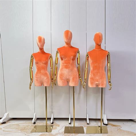 Luxury Male Female Display Mannequin Torso Standorange Velvet Dress Form Brand Modelboutique