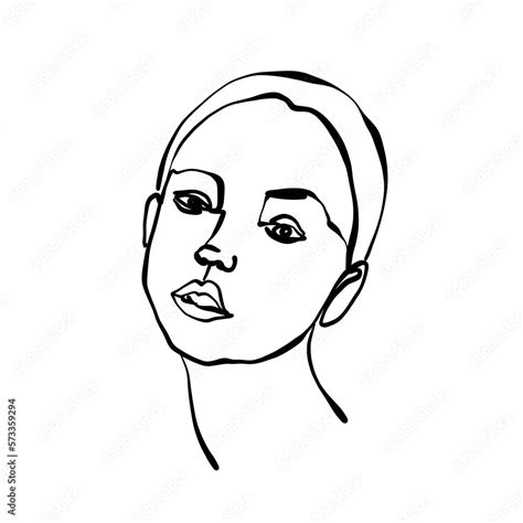 Female Continuous Line Art Abstract Drawing Woman Fashion Minimalist Concept Woman Beauty