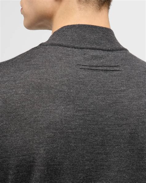 Zegna Mens Cashmere Silk Mock Neck Sweater Neiman Marcus