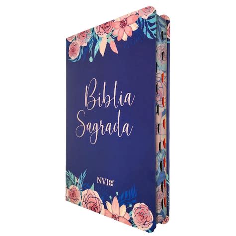 B Blia Sagrada Nvi Ndice Lateral Capa Especial Rosas Shopee Brasil