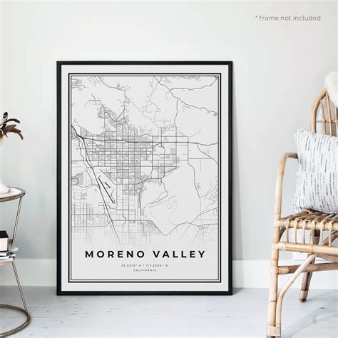 Moreno Valley Map Print Moreno Valley Street Map California | Etsy