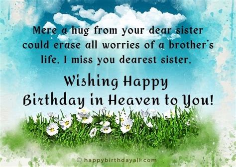 Happy Birthday Sister In Heaven Quotes Messages Wishes