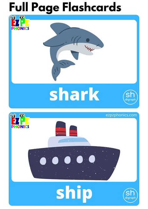 Sh Digraph Flashcards Ezpzphonics