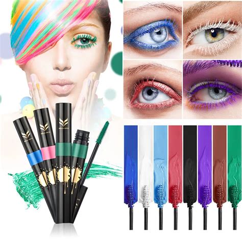 Aliexpress.com : Buy HUAMINALI Sexy Colorful Mascara Charming Eyelashes 8 Colors Purple Red Blue ...