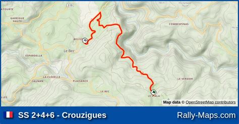 SS 2 4 6 Crouzigues Stage Map Rallye Val D Agout 2010 Coupe