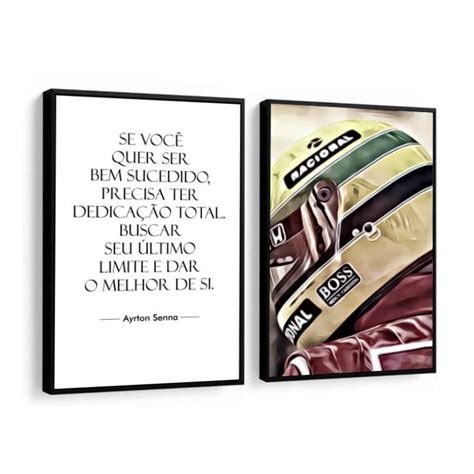 Quadros Decorativos Ayrton Senna Frase Capacete F Rmula Sala Quarto