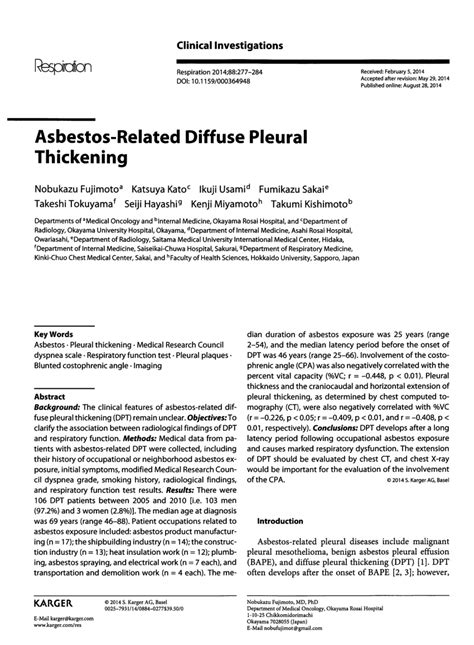 (PDF) Asbestos-Related Diffuse Pleural Thickening