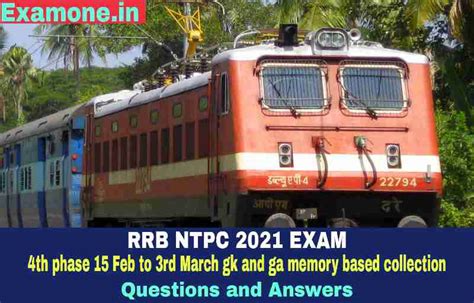 RRB NTPC 2021 4th Phase Exam Analysis 15 February To 3rd March Memory