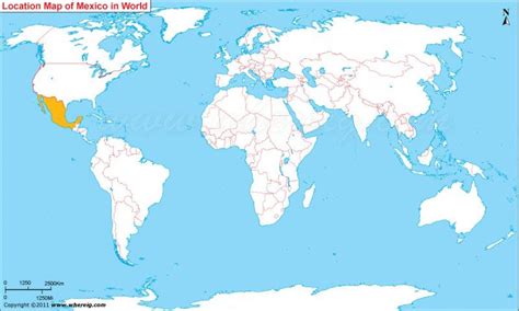 Le mexique localisation sur une carte du monde - Mexique carte du monde de l'emplacement ...