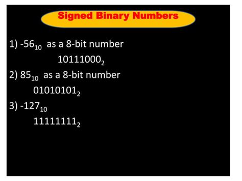 Signed Binary Numbers PPT